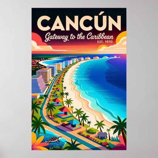 カリブ海へのゲートウェイ カンクン メキシコ ポスター (正面)