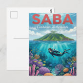 カリブ海オランダ領サバ島 ポストカード (正面/裏面)