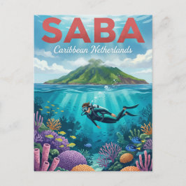 カリブ海オランダ領サバ島 ポストカード