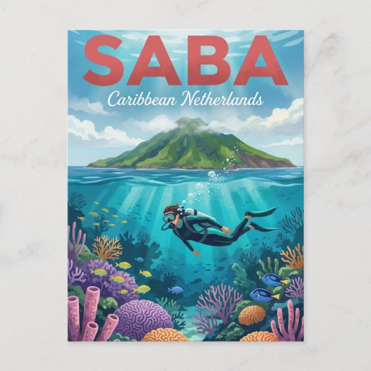カリブ海オランダ領サバ島 ポストカード (正面)