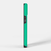 カリブ海グリーン単色カスタムネーム iPhoneケース (右側面)