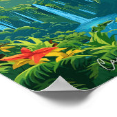 カリブ海コスタリカのビンテージ旅行 ポスター (角)