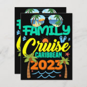 カリブ海家族クルーズ2023夏のバケーション 招待状 (正面/裏面)