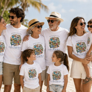 カリブ海家族再会イラストTシャツ Tシャツ