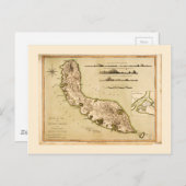 カリブ海　キュラソー島の地図（1794） ポストカード (正面/裏面)