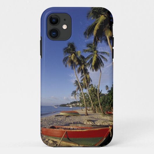 カリブ海 グレナダ セントジョージズ ヤシの木並木のボート Case-Mate iPhoneケース (裏面)