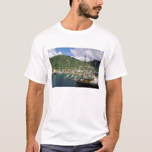 カリブ海,セントルシア,スフリエール。ボートが Tシャツ