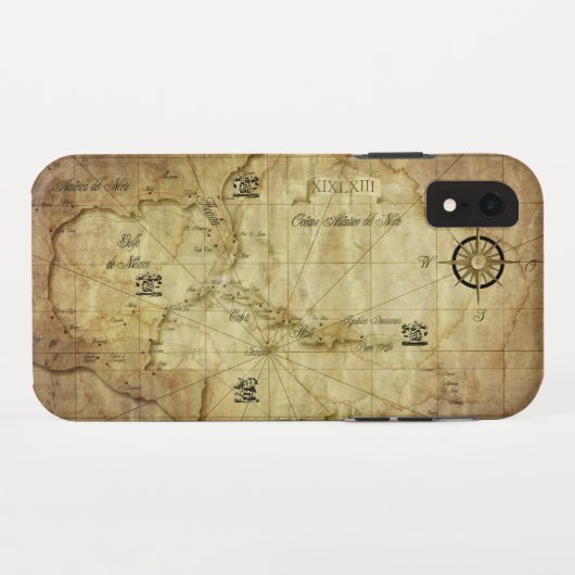カリブ海 - 古地図 Case-Mate iPhoneケース (裏面(横))