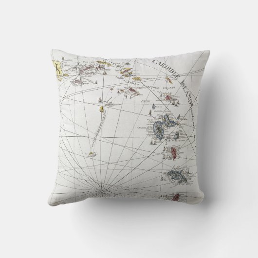 カリブ: 地図1775年 クッション (裏面)