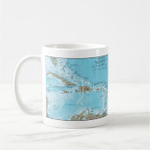 カリブ-米国のヴィンテージの地図 コーヒーマグカップ (左)