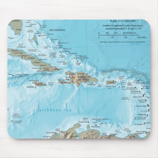 カリブ-米国のヴィンテージの地図 マウスパッド (正面)
