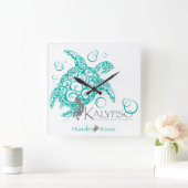 カリプソウミガメ スクエア壁時計 (ホーム)