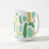 カリプソモダン抽象芸術グリーンライム金ゴールド コーヒーマグカップ (正面右)