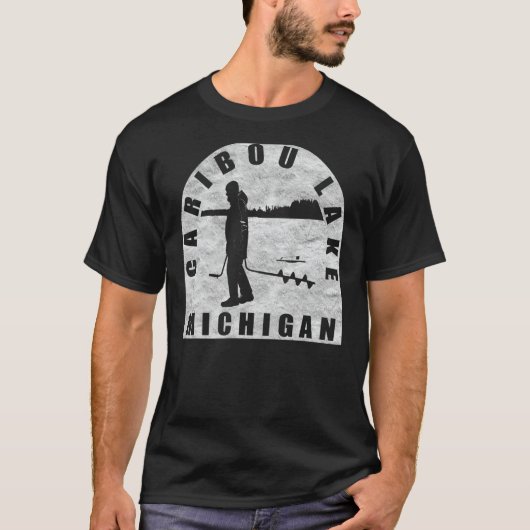 カリボレイクアイス魚釣りミシガン Tシャツ (正面)