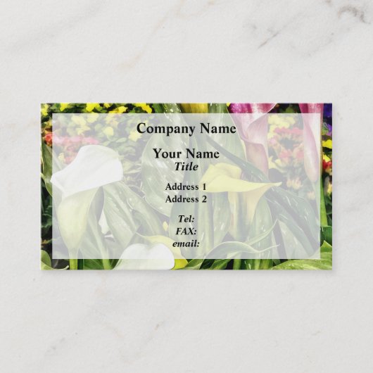 カリリリーとパンジー 名刺 (正面)