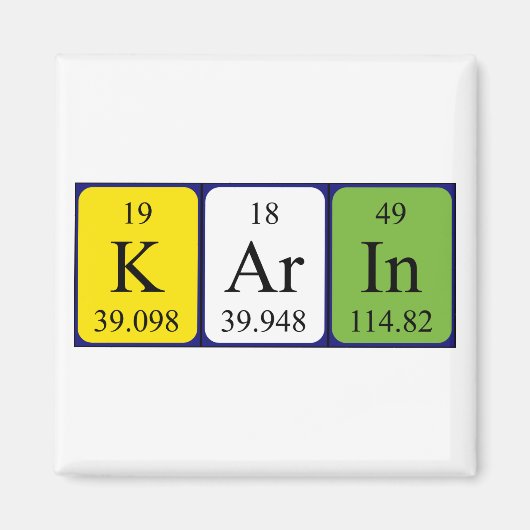 カリン周期表名磁石 マグネット (正面)