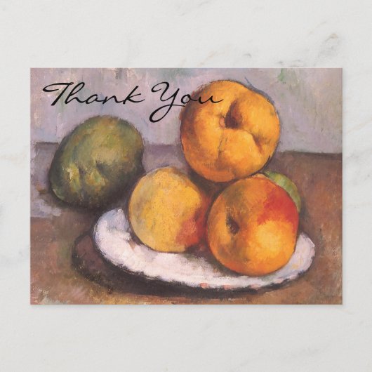 カリン、リンゴ、梨とセザンヌの静かな生活 ポストカード (正面)