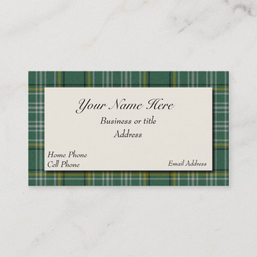 カリースコットランドタータンチェックプレイドビジネスカード 名刺 (正面)