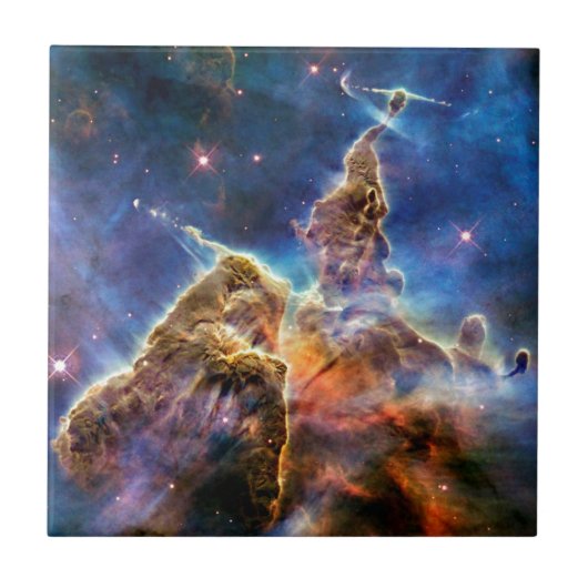 カリーナ星雲 ミスティックマウンテン 宇宙の写真 タイル (正面)
