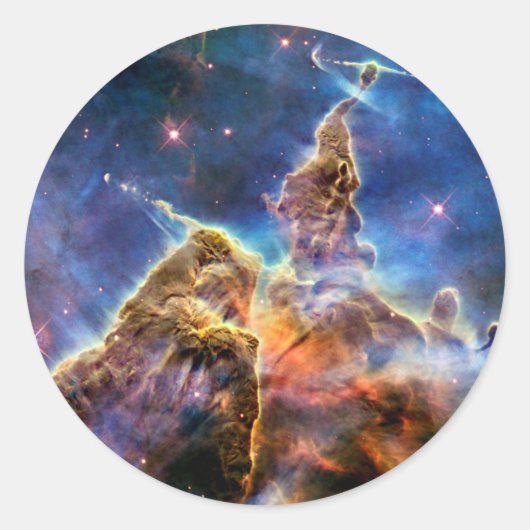 カリーナ星雲 ミスティックマウンテン 宇宙の写真 ラウンドシール (正面)