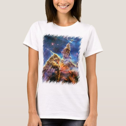 カリーナ星雲 ミスティックマウンテン 宇宙の写真 Tシャツ (正面)