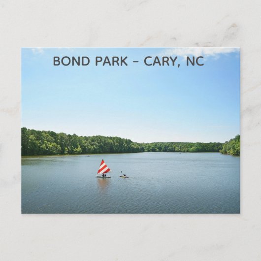 カリーノースカロライナ州ボンドパークレイクトラベル ポストカード (正面)