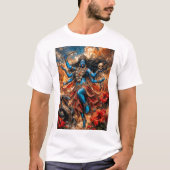 カリーマの幻想的なイラスト Tシャツ (正面)