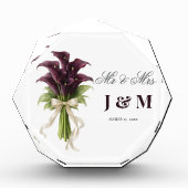 カリーリリーの結婚記念品 新婚ギフト 花嫁 花婿 フォトブロック (正面)