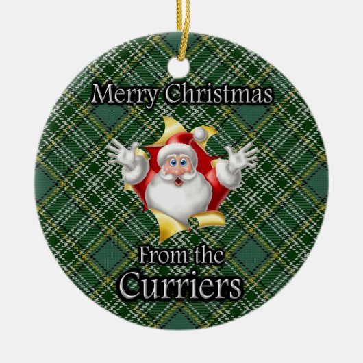 カリー・キュリエ氏からのメリークリスマス セラミックオーナメント (正面)