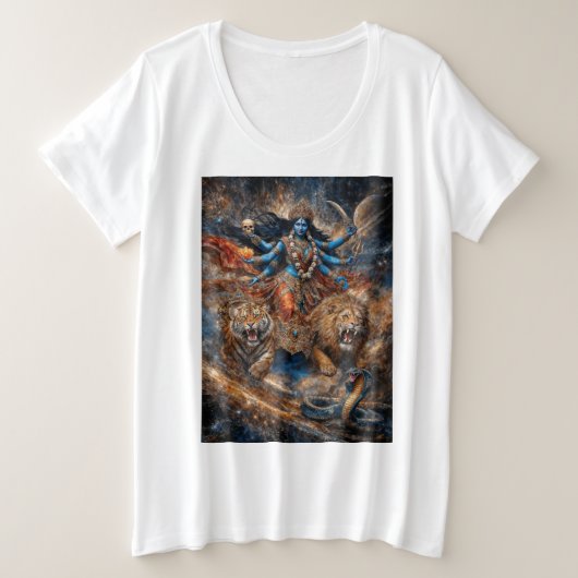 カリ女神の宇宙の力 プラスサイズTシャツ (デザイン正面)