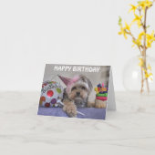 カリ棒つきキャンデーハッピーバースデー空白のノートカード カード (黄色い花)