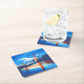 カリ、ゴールデンゲートブリッジサンフランシスコベイSQ SS スクエアペーパーコースター (インサイチュ)