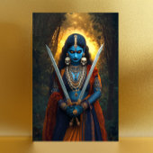 カリ ヒンズー教の女神 肖像画 ダークファンタジー ポストカード