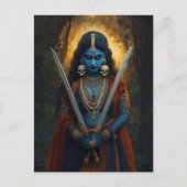 カリ　ヒンズー教の女神　肖像画　ダークファンタジー ポストカード (正面)