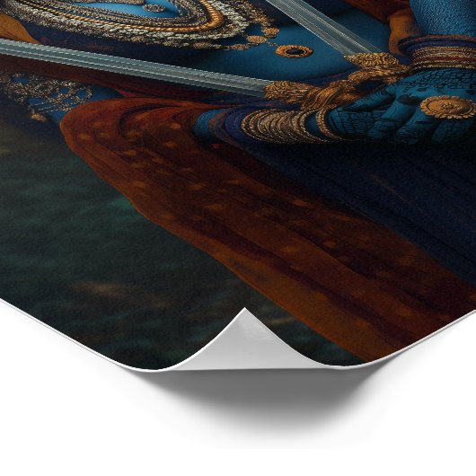 カリ・ヒンドゥー教女神ポートレート絵を描ズ・ダーク・ファンタジー ポスター (角)