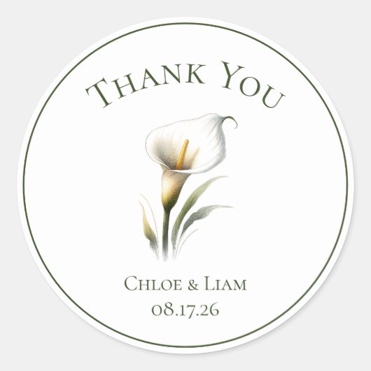 カルエレガントラリリーありがとうござ結婚う ラウンドシール (正面)