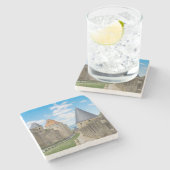 カルカソンヌの中世の城壁 ストーンコースター (横)