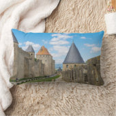 カルカソンヌの中世の城壁 ランバークッション (ブランケット)