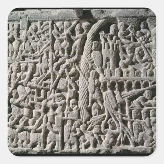 カルカソンヌの戦いを描いたレリーフ、 浮き彫り スクエアシール (正面)