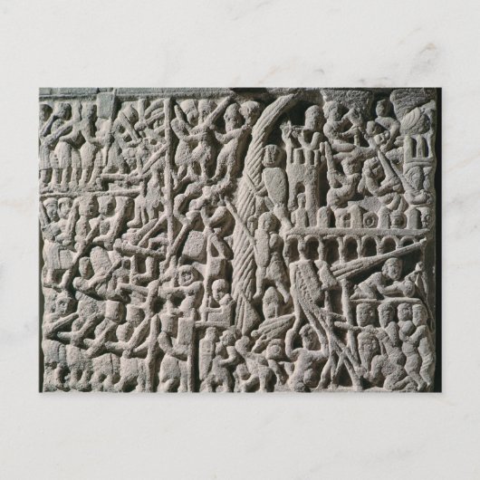 カルカソンヌの戦いを描いたレリーフ、 浮き彫り ポストカード (正面)