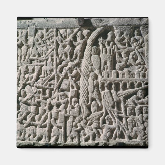 カルカソンヌの戦いを描いたレリーフ、 浮き彫り マグネット (正面)