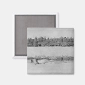 カルカソンヌの西側からの眺め マグネット (正面/裏面)