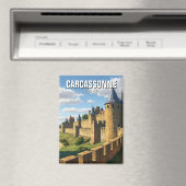 カルカソンヌフランス旅行の壁 マグネット (インサイチュ (食洗機))