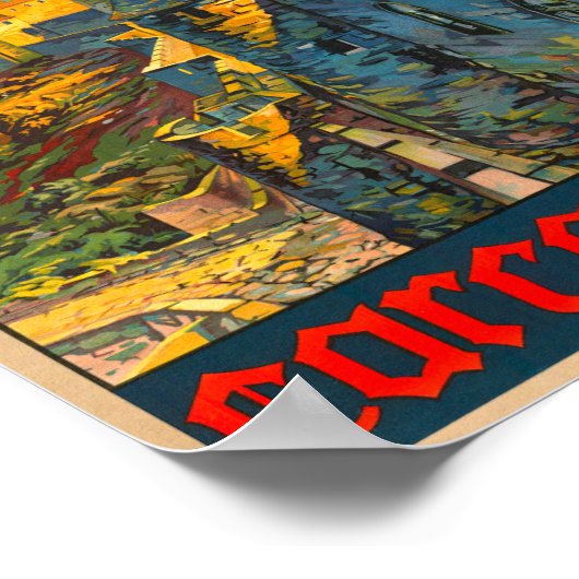 カルカソンヌヴィンテージフランスの旅行 ポスター (角)