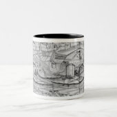 カルカソンヌ1462年市そして村 ツートーンマグカップ (中央)