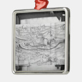 カルカソンヌ1462年市そして村 メタルオーナメント (左)