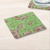 カルカソンヌ·タイル スクエアペーパーコースター (アングル)