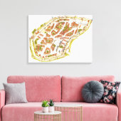 カルカソンヌ・フランス。空中表示 キャンバスプリント (インサイチュ (リビング))