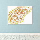 カルカソンヌ・フランス。空中表示 キャンバスプリント (インサイチュ (ウッドフロア))