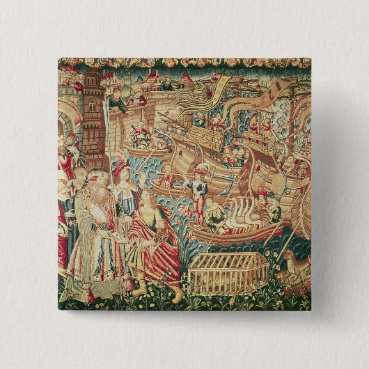 カルカッタのヴァスコ・ダ・ガマの到着 缶バッジ (正面)